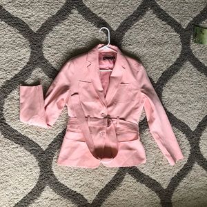 7th Avenue Pink Belted Blazer